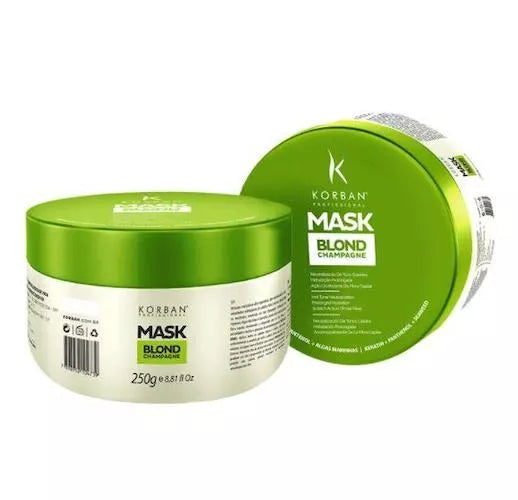 Korban Mask Blond Champagne kaukė šviesiems plaukams, 250 g.Item 1 of 1 Korban Mask Blond Champagne kaukė šviesiems plaukams, 250 g.