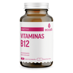 Bioaktyvus vitaminas B12, 1200µg, 90 kapsulių