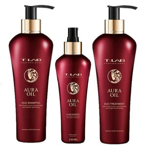 RINKINYS PLAUKŲ GLOTNUMUI T-LAB AURA OIL TRIO (300ML + 300ML + 150ML)