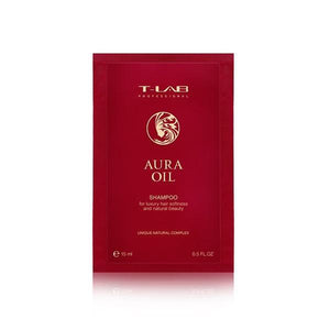 ŠAMPŪNAS PLAUKŲ GLOTNUMUI T-LAB AURA OIL 15ML (KELIONĖMS)